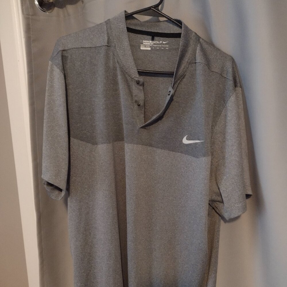 Nike Golf modern dri fit Mens 2xl grey snap Polo shirt